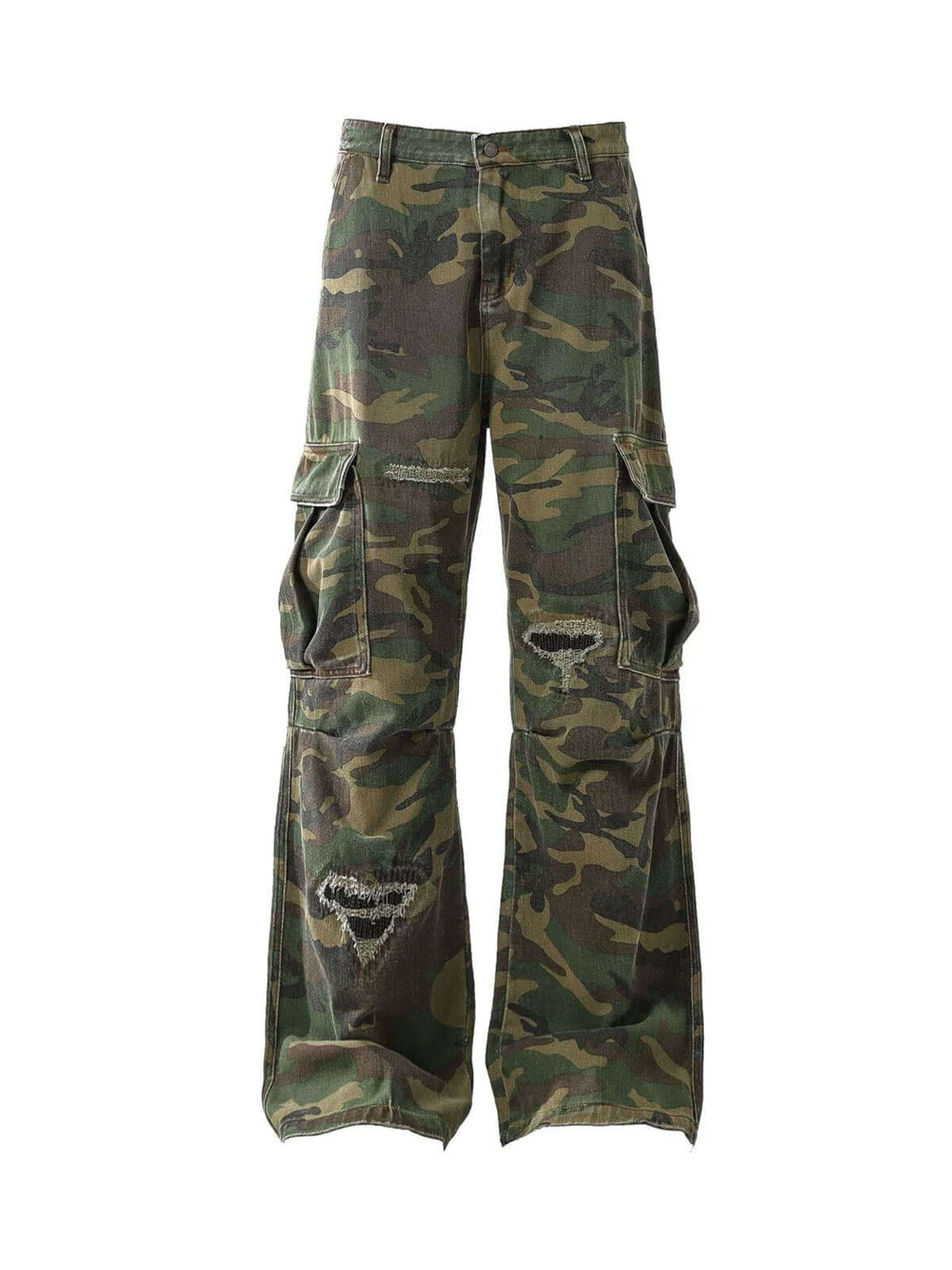 Stay ready for anything with the Camouflage Utility Cargo Pants. Made from a durable and breathable cotton blend, these pants feature a versatile camouflage print that adds bold style to any streetwear or outdoor look. With multiple spacious pockets and a
