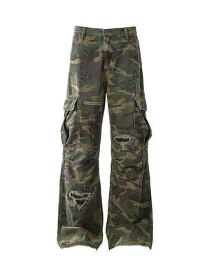 Stay ready for anything with the Camouflage Utility Cargo Pants. Made from a durable and breathable cotton blend, these pants feature a versatile camouflage print that adds bold style to any streetwear or outdoor look. With multiple spacious pockets and a