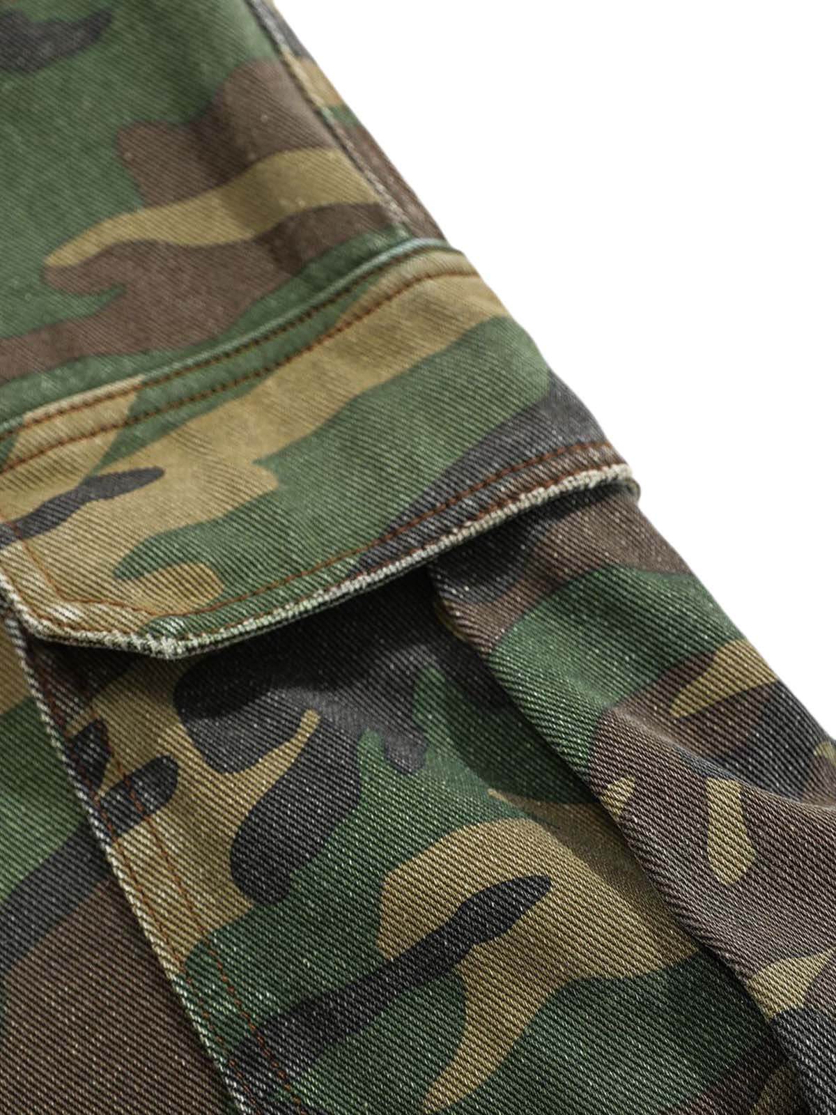 Stay ready for anything with the Camouflage Utility Cargo Pants. Made from a durable and breathable cotton blend, these pants feature a versatile camouflage print that adds bold style to any streetwear or outdoor look. With multiple spacious pockets and a
