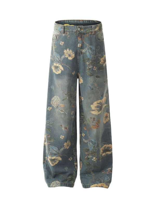 Bring retro vibes to your wardrobe with the Carpenter Pant. Crafted from durable denim, these high-waist, wide-leg pants feature a unique vintage floral print for a standout casual look. The elastic waistband ensures a secure and comfortable fit, while th