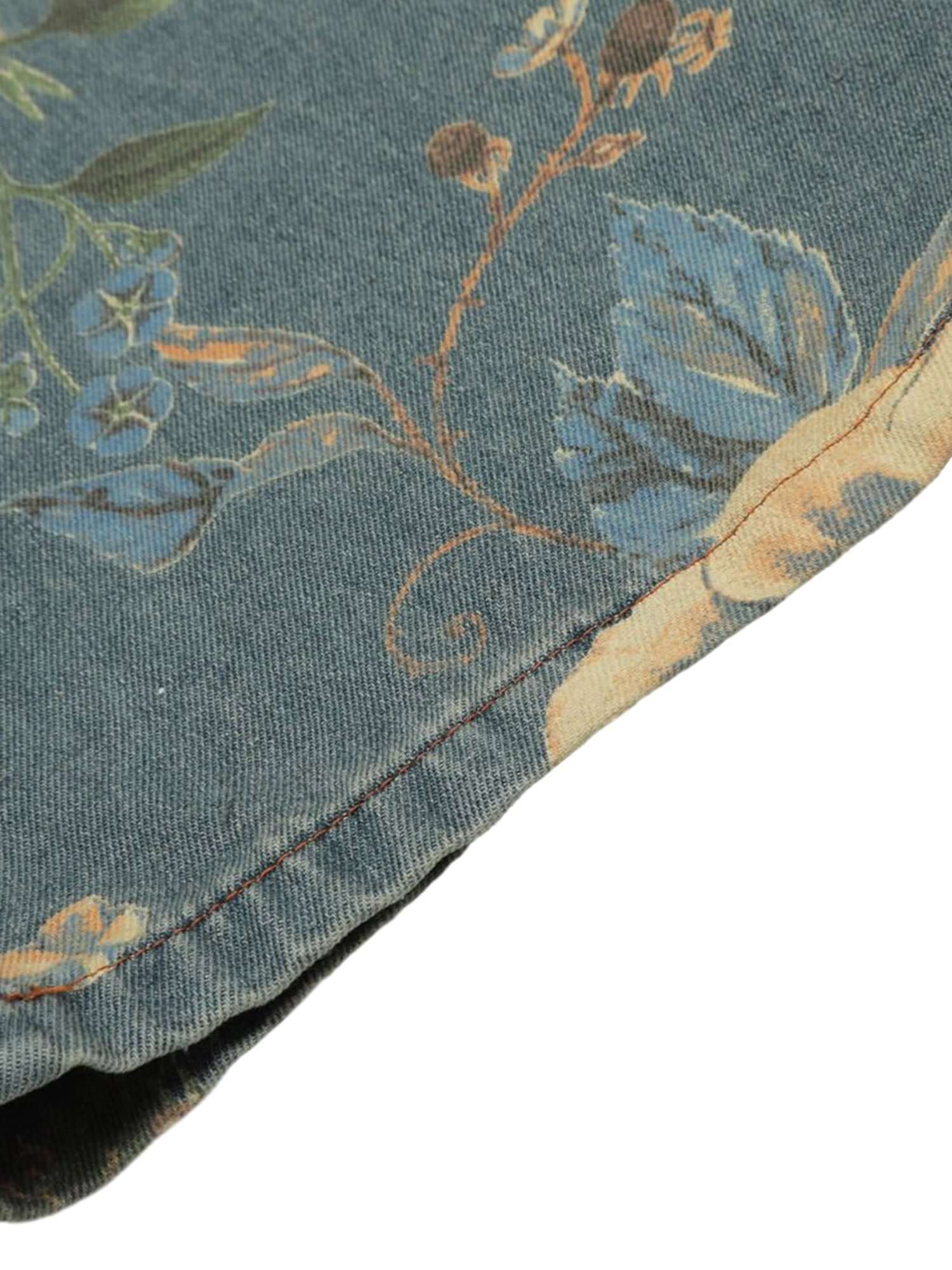 Bring retro vibes to your wardrobe with the Carpenter Pant. Crafted from durable denim, these high-waist, wide-leg pants feature a unique vintage floral print for a standout casual look. The elastic waistband ensures a secure and comfortable fit, while th