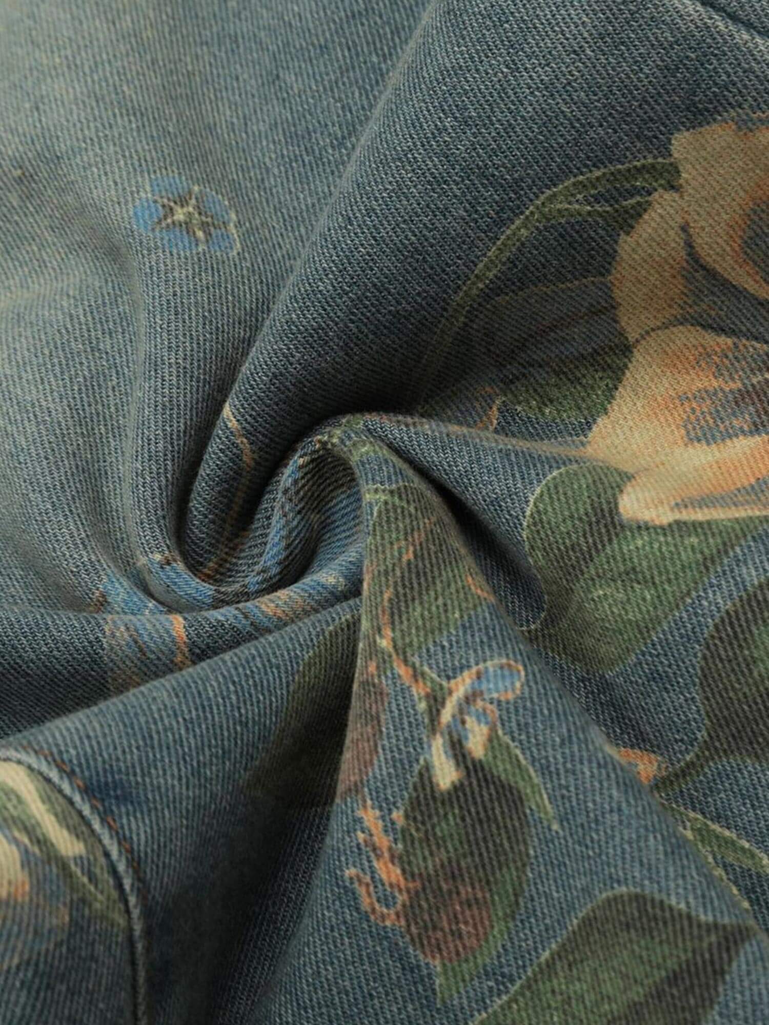 Bring retro vibes to your wardrobe with the Carpenter Pant. Crafted from durable denim, these high-waist, wide-leg pants feature a unique vintage floral print for a standout casual look. The elastic waistband ensures a secure and comfortable fit, while th