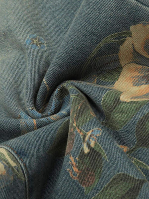 Bring retro vibes to your wardrobe with the Carpenter Pant. Crafted from durable denim, these high-waist, wide-leg pants feature a unique vintage floral print for a standout casual look. The elastic waistband ensures a secure and comfortable fit, while th