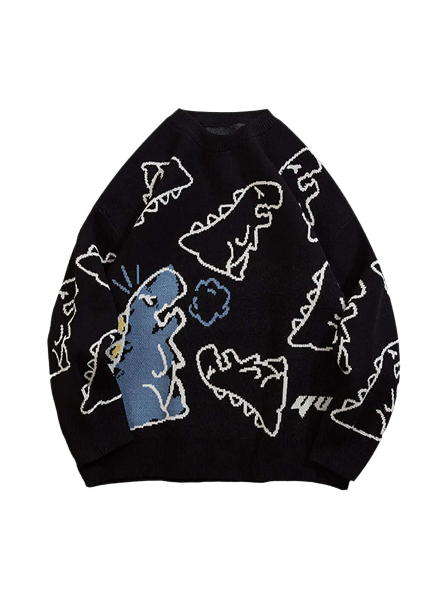 Cartoon Dinosaur Printed Sweater Fun Casual Streetwear -4001 Xokool ®