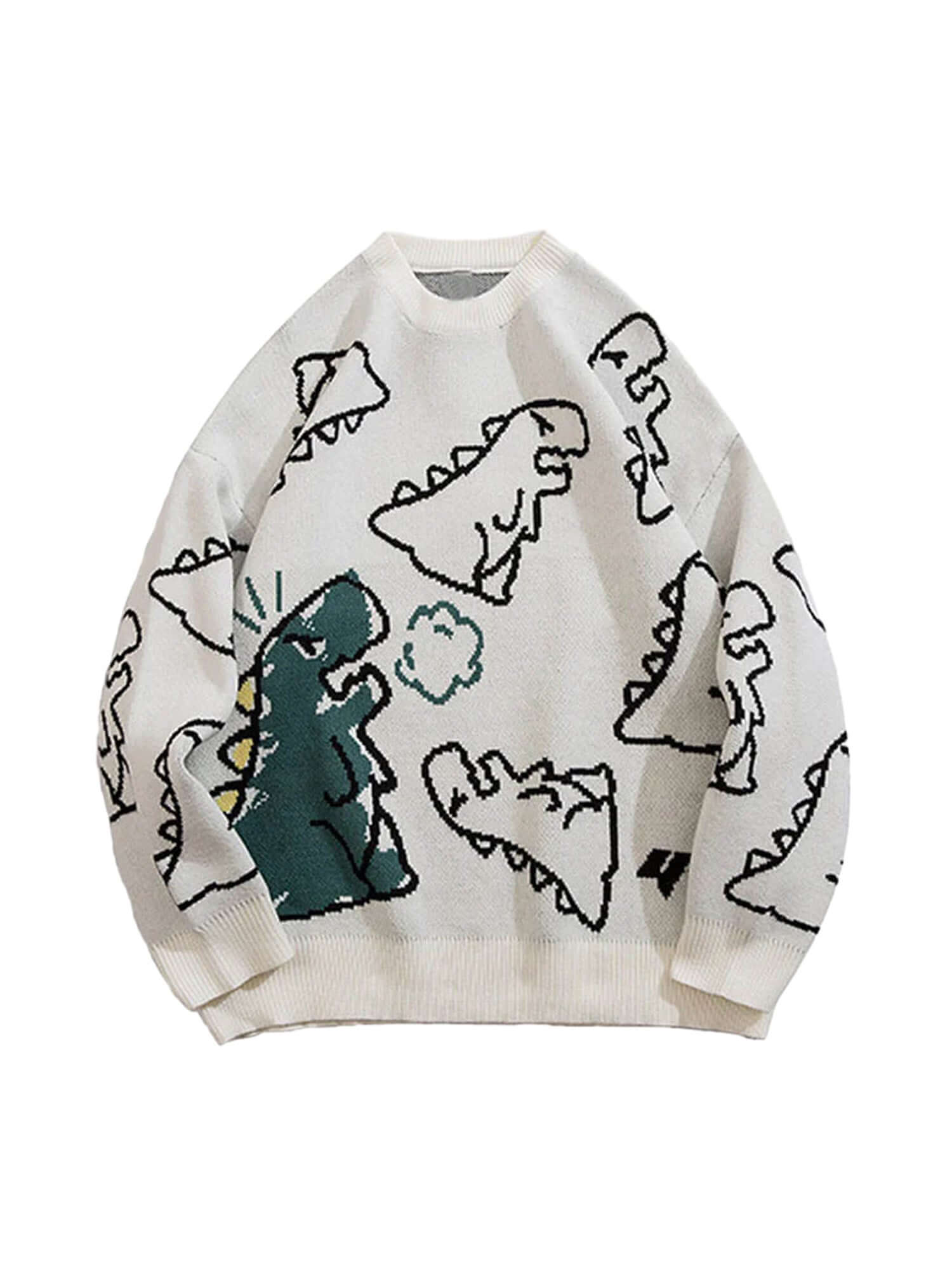Cartoon Dinosaur Printed Sweater Fun Casual Streetwear -4001 Xokool ®