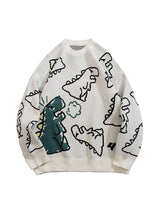 Cartoon Dinosaur Printed Sweater Fun Casual Streetwear -4001 Xokool ®