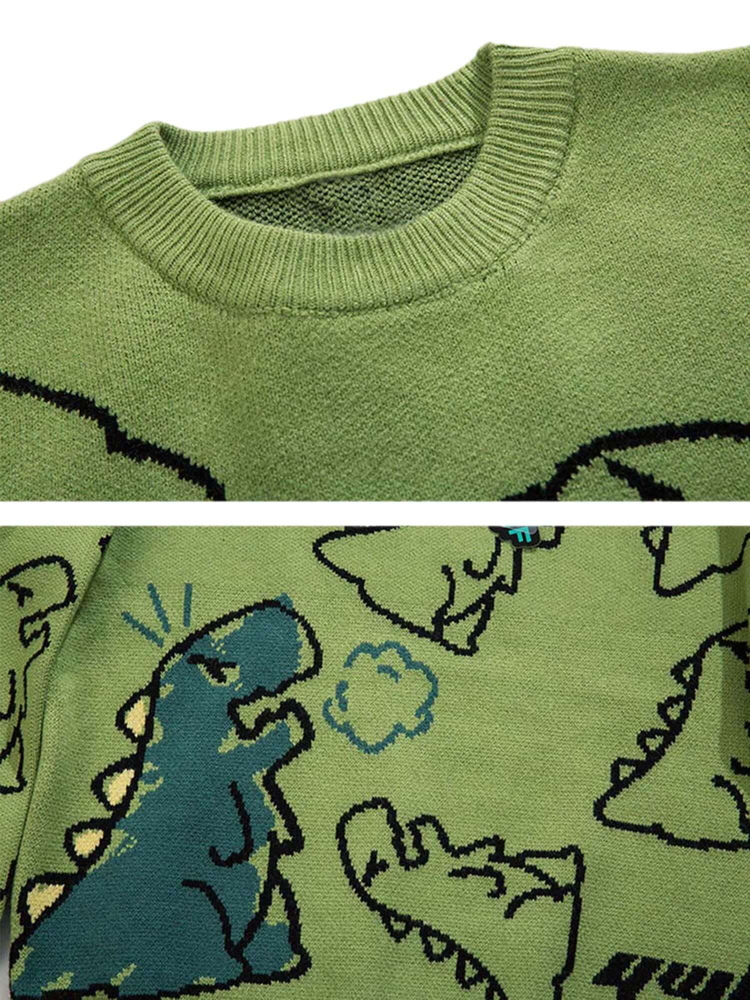 Cartoon Dinosaur Printed Sweater Fun Casual Streetwear -4001 Xokool ®