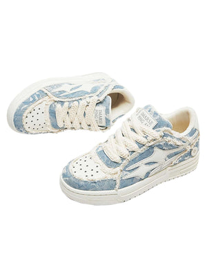 Step into everyday style with the Casual White Board Shoes — a clean and modern essential for casual and streetwear looks. Crafted from premium leather, these low-top sneakers feature a perforated design for breathability, a chunky sole for height and sup