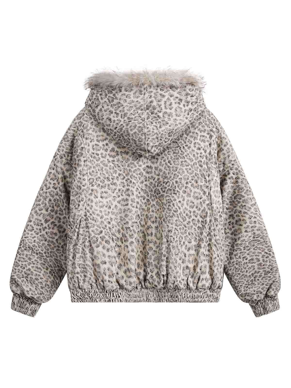 Wrap yourself in bold comfort with the Cheetah Print Mink Fur Hooded Jacket. Made from ultra-soft faux fur with cozy sherpa lining, this winter-ready jacket combines warmth with standout style. It features a detachable hood for versatile wear, ribbed cuff