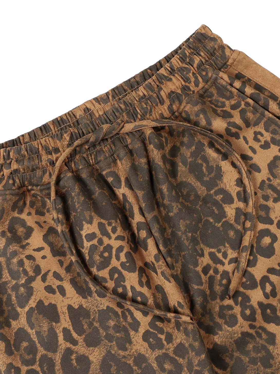 Make a fearless style statement with the Cheetah Print Suede Tracksuit. Crafted from soft and cozy faux fur, this bold matching set includes a zip-up jacket and matching pants, both featuring a standout leopard print design. Designed with ribbed cuffs and
