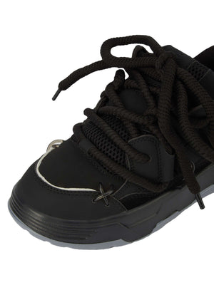 Step into bold comfort with the Chunky Rope Shoes — a modern essential for urban fashion lovers. Crafted from durable synthetic leather with breathable mesh panels, these sneakers feature reflective details for enhanced visibility, a chunky cushioned sole