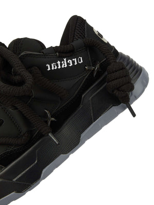 Step into bold comfort with the Chunky Rope Shoes — a modern essential for urban fashion lovers. Crafted from durable synthetic leather with breathable mesh panels, these sneakers feature reflective details for enhanced visibility, a chunky cushioned sole