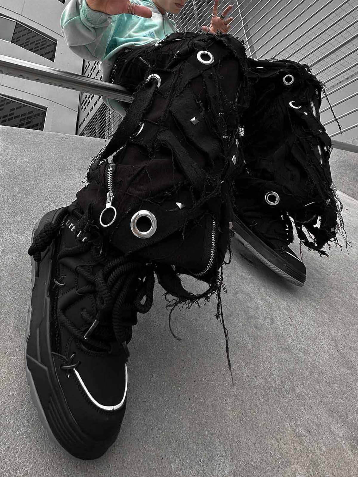 Step into bold comfort with the Chunky Rope Shoes — a modern essential for urban fashion lovers. Crafted from durable synthetic leather with breathable mesh panels, these sneakers feature reflective details for enhanced visibility, a chunky cushioned sole