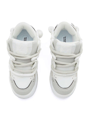 Step into bold comfort with the Chunky Rope Shoes — a modern essential for urban fashion lovers. Crafted from durable synthetic leather with breathable mesh panels, these sneakers feature reflective details for enhanced visibility, a chunky cushioned sole