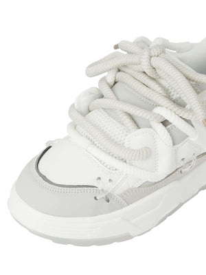 Step into bold comfort with the Chunky Rope Shoes — a modern essential for urban fashion lovers. Crafted from durable synthetic leather with breathable mesh panels, these sneakers feature reflective details for enhanced visibility, a chunky cushioned sole