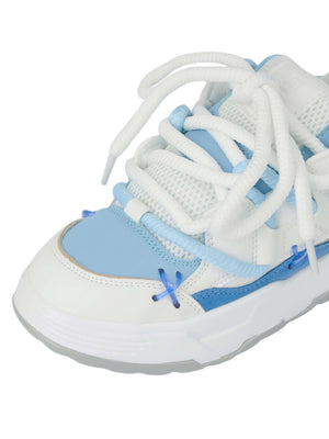 Step into bold comfort with the Chunky Rope Shoes — a modern essential for urban fashion lovers. Crafted from durable synthetic leather with breathable mesh panels, these sneakers feature reflective details for enhanced visibility, a chunky cushioned sole