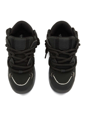 Step into bold comfort with the Chunky Rope Shoes — a modern essential for urban fashion lovers. Crafted from durable synthetic leather with breathable mesh panels, these sneakers feature reflective details for enhanced visibility, a chunky cushioned sole