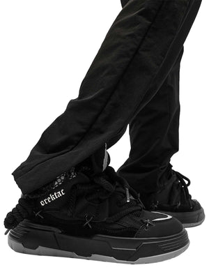 Step into bold comfort with the Chunky Rope Shoes — a modern essential for urban fashion lovers. Crafted from durable synthetic leather with breathable mesh panels, these sneakers feature reflective details for enhanced visibility, a chunky cushioned sole