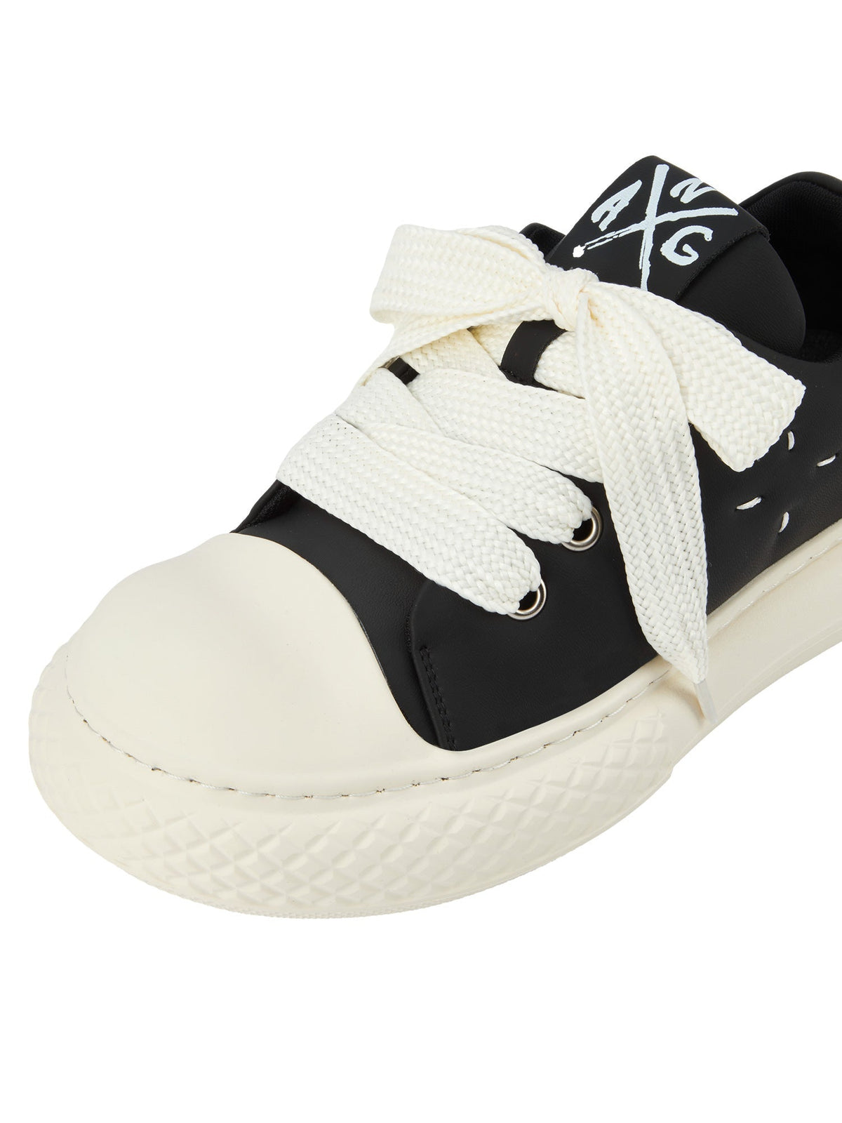 Zapatillas chunky big toe – negro, detalle de la punta | XoKool