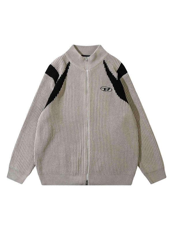 Upgrade your casual wardrobe with the Color Block Zipper Sweater Jacket. Crafted from a breathable cotton blend, this stylish jacket features bold contrast panels and a vintage-inspired color block design. Designed with a full zipper closure, ribbed cuffs