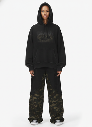 Retro Camouflage Faux Two-Piece Detachable Patchwork Pants - thumbnail 2
