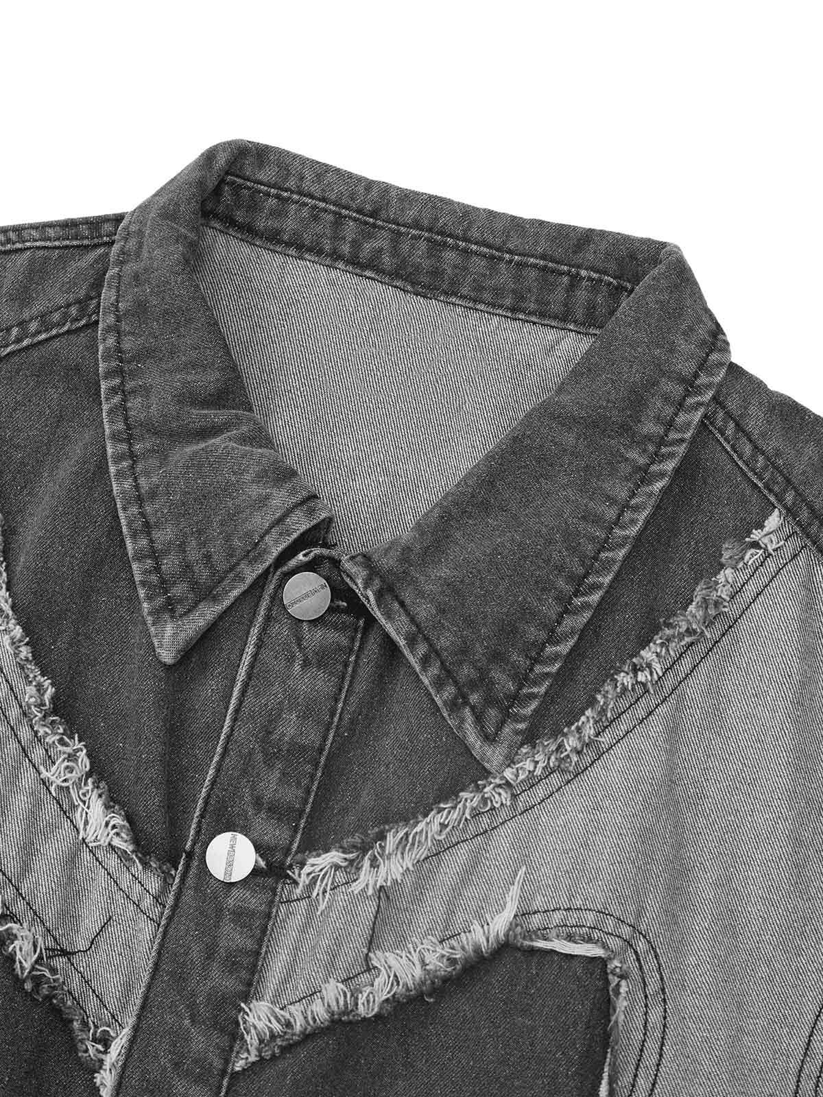 Make a bold style statement with the Contrast Denim Heart Stitching Street Rap Vest. Crafted from durable denim, this sleeveless vest features a standout reflective heart design that brings a modern twist to edgy streetwear. With a front zipper closure an