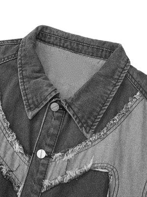 Make a bold style statement with the Contrast Denim Heart Stitching Street Rap Vest. Crafted from durable denim, this sleeveless vest features a standout reflective heart design that brings a modern twist to edgy streetwear. With a front zipper closure an