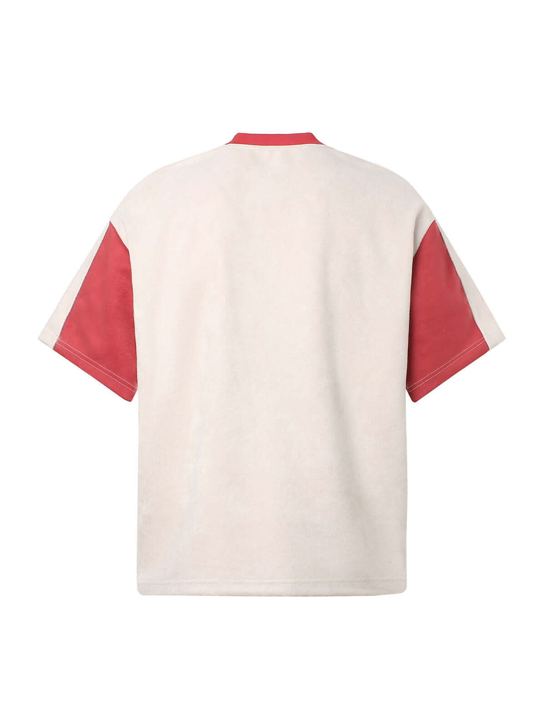 Add edge to your everyday look with the Jersey Deconstructed Contrast Color Stitching T Shirt. Made from a soft, breathable cotton blend, this short-sleeve tee features a modern color-block design and bold graphic branding that captures true streetwear at