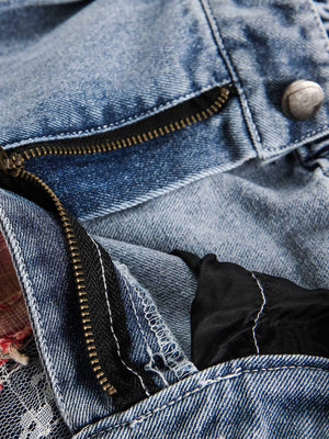 Add a touch of boho charm to your summer look with the Craftsmanship Ripped Floral Denim Shorts. Made from durable denim, these high-waisted shorts feature beautiful floral embroidery and a frayed hem for the perfect blend of femininity and edge. Designed