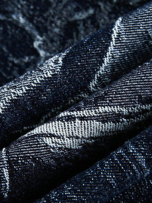 Stay protected and stylish with the Cross Jacquard Zip Up Denim Jacket — a modern essential for winter streetwear. Crafted from durable water-resistant nylon, this jacket features a reflective surface for enhanced visibility, a zippered front closure, and