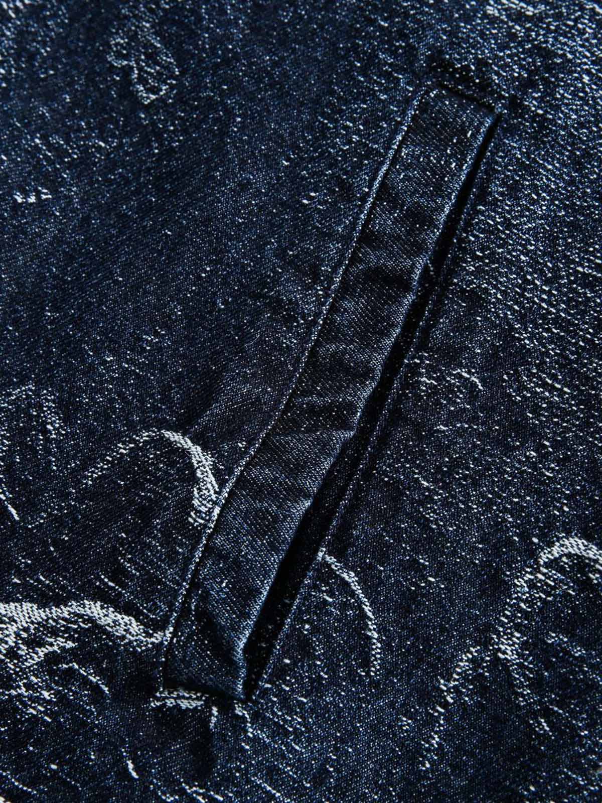 Stay protected and stylish with the Cross Jacquard Zip Up Denim Jacket — a modern essential for winter streetwear. Crafted from durable water-resistant nylon, this jacket features a reflective surface for enhanced visibility, a zippered front closure, and