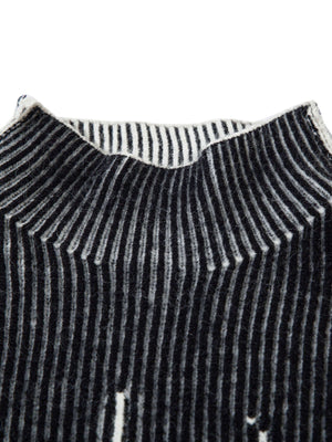 Stand out with the Double Sided Wearable Sweater — a bold, versatile piece that blends comfort with edgy design. Crafted from soft knit fabric, this sweater features a high neck for extra warmth, ribbed cuffs and hem for a secure fit, and a front-facing g