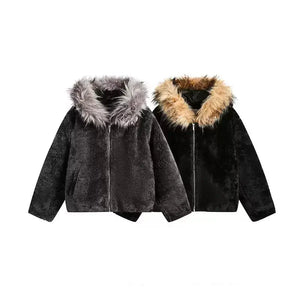 Stay cozy and stylish all winter long with the Fur Hooded Quilted Sherpa Jacket. Designed with a water-resistant outer shell and soft faux fur trim, this jacket delivers both function and fashion for cold-weather days. The detachable hood offers versatile