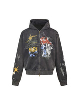 Level up your streetwear with the Graffiti Cardigan Hoodie — a bold blend of comfort, color, and anime-inspired edge. Made from a soft cotton blend, this zip-up hoodie features a striking graphic print influenced by the iconic Gundam series, offering both