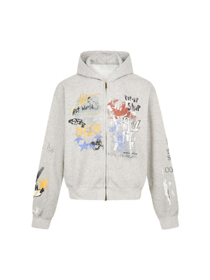 Level up your streetwear with the Graffiti Cardigan Hoodie — a bold blend of comfort, color, and anime-inspired edge. Made from a soft cotton blend, this zip-up hoodie features a striking graphic print influenced by the iconic Gundam series, offering both