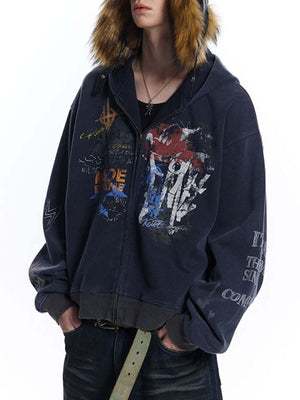 Level up your streetwear with the Graffiti Cardigan Hoodie — a bold blend of comfort, color, and anime-inspired edge. Made from a soft cotton blend, this zip-up hoodie features a striking graphic print influenced by the iconic Gundam series, offering both
