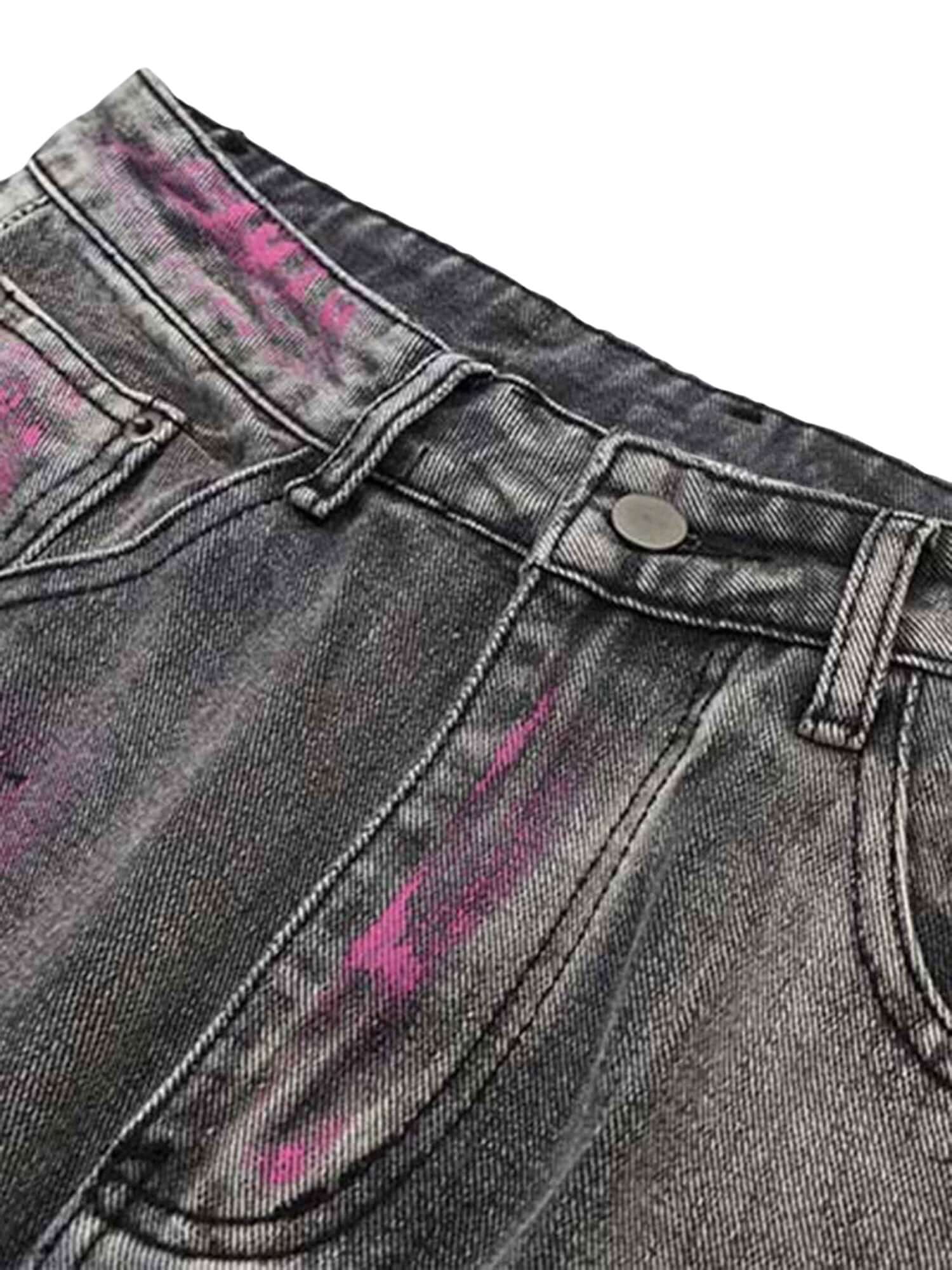 Make a bold statement with the Graffiti Distressed Washed Baggy Jeans — a streetwear essential that blends comfort with urban edge. Crafted from a soft cotton blend, these jeans feature a wide-leg silhouette, adjustable drawstring waist, and allover abstr