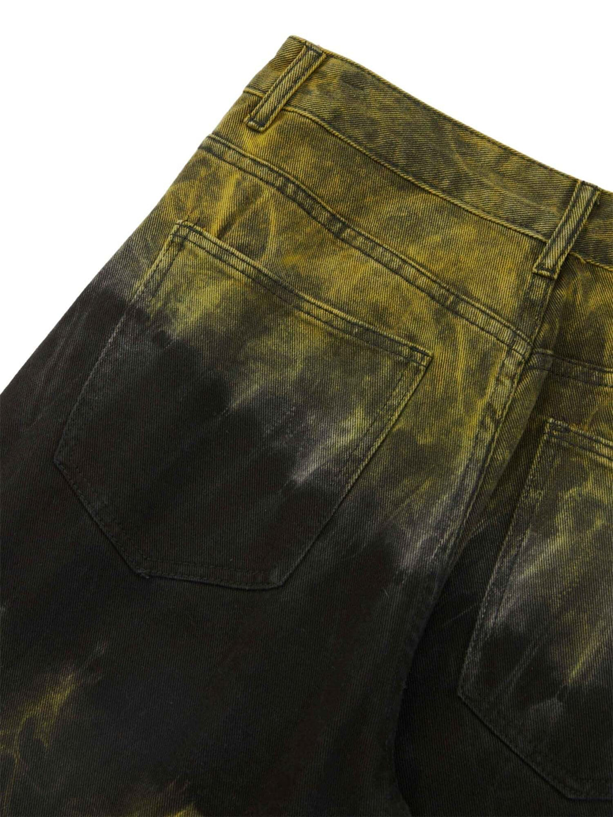 Schwarze Tie-Dye Jeans – Nahaufnahme Gesäßtasche | XoKool