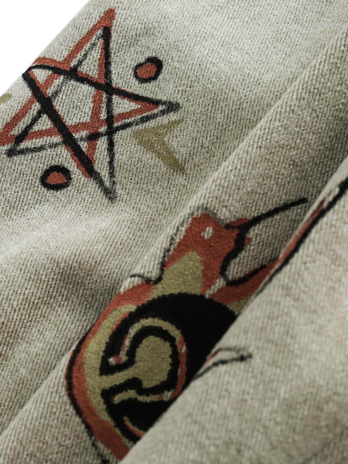 Make a bold statement with the Graffiti Patchwork Lapel Denim Jacket — where edgy graphics meet everyday comfort. Crafted from durable cotton twill, this standout piece features embroidered skulls, crossbones, and graffiti-style text across a patchwork de
