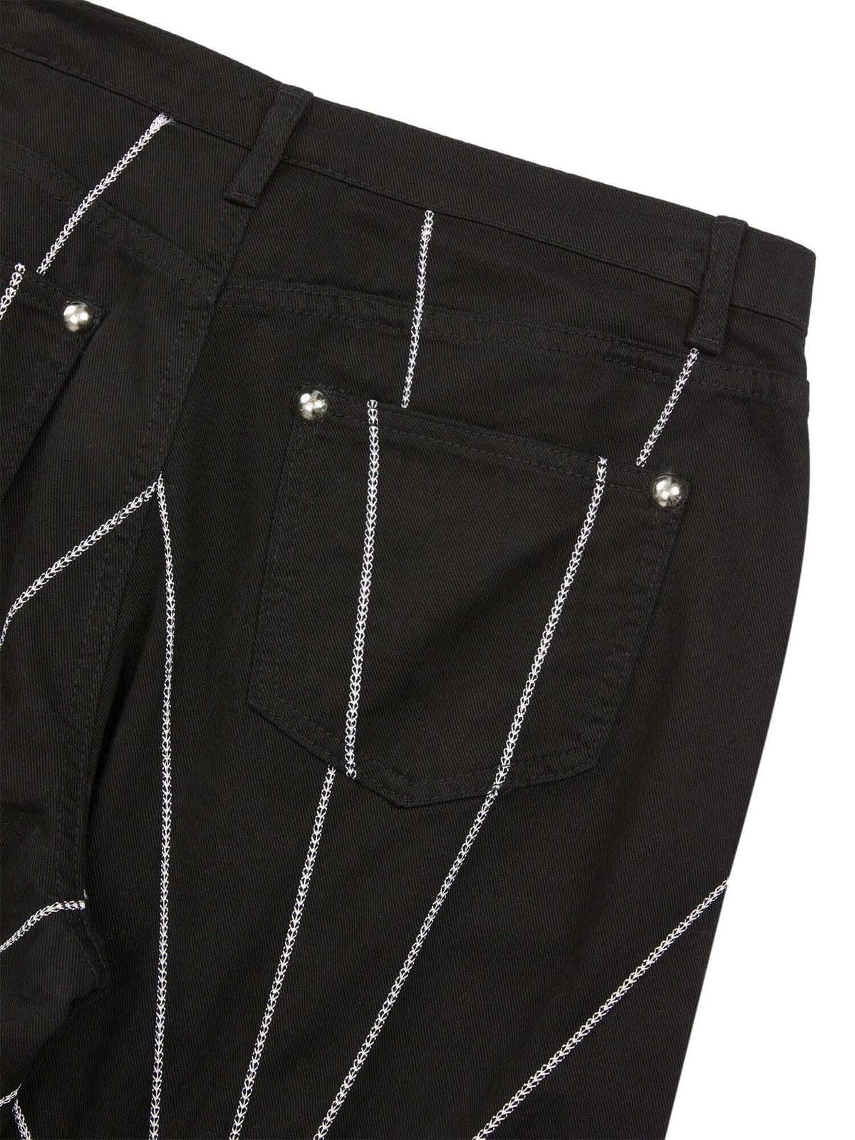 Black stitched jeans – back pocket close-up | XoKool