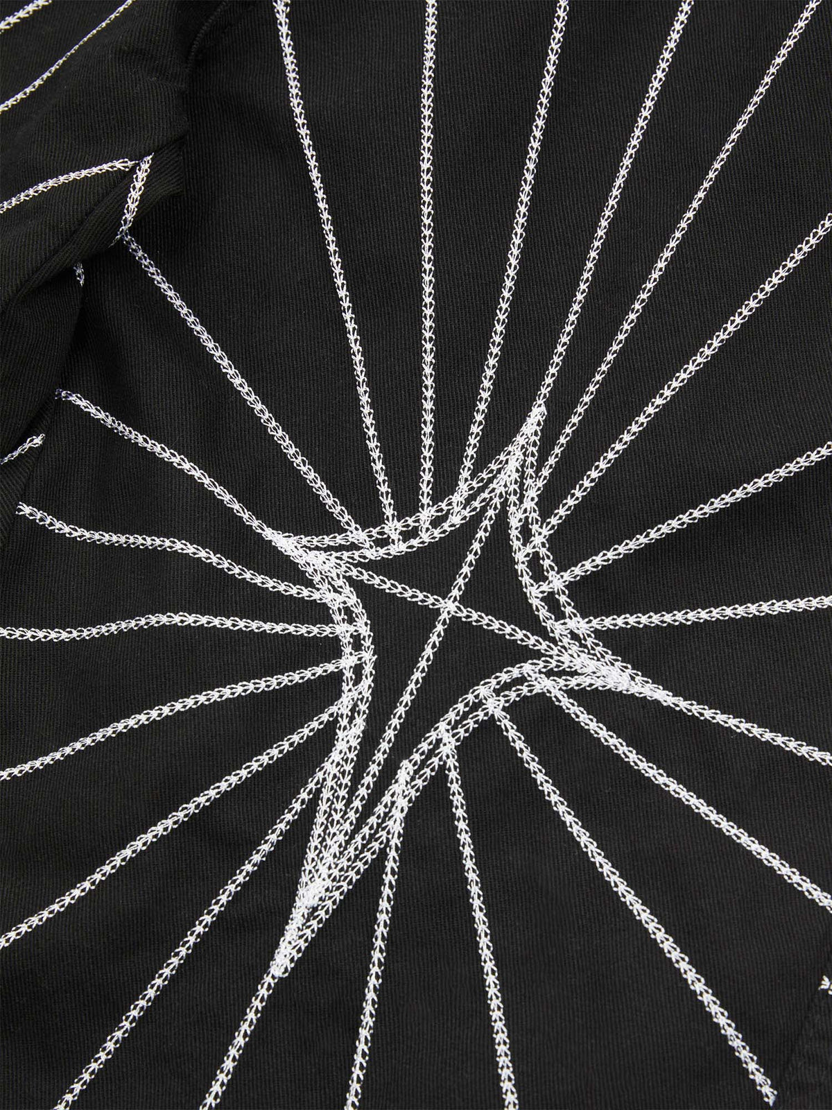 Black stitched jeans – star embroidery close-up | XoKool