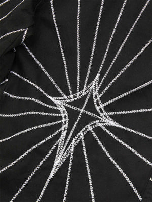 Black stitched jeans – star embroidery close-up | XoKool