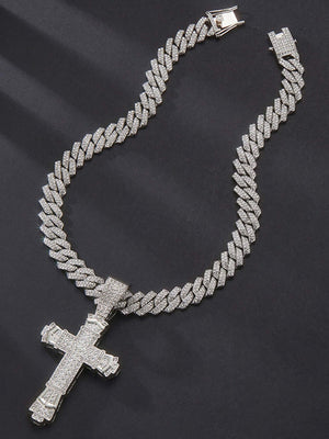 Add a bold statement to your streetwear with the High Street Cross Necklace — a high-polish piece that balances luxury and edge. Made from durable stainless steel and fully encrusted with sparkling cubic zirconia stones, this necklace delivers standout sh