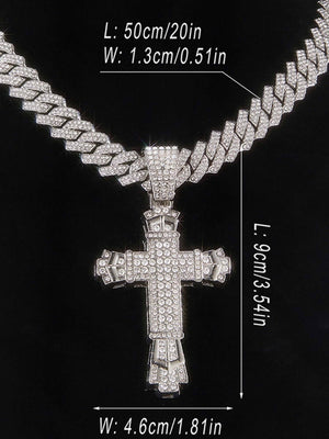 Add a bold statement to your streetwear with the High Street Cross Necklace — a high-polish piece that balances luxury and edge. Made from durable stainless steel and fully encrusted with sparkling cubic zirconia stones, this necklace delivers standout sh