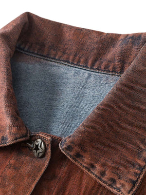 Add bold personality to your wardrobe with the High Street Distressed Spray-painted Denim Jacket — a perfect fusion of edgy design and cozy comfort. Crafted from durable denim with a soft faux fur lining, this jacket features a modern gradient spray-paint