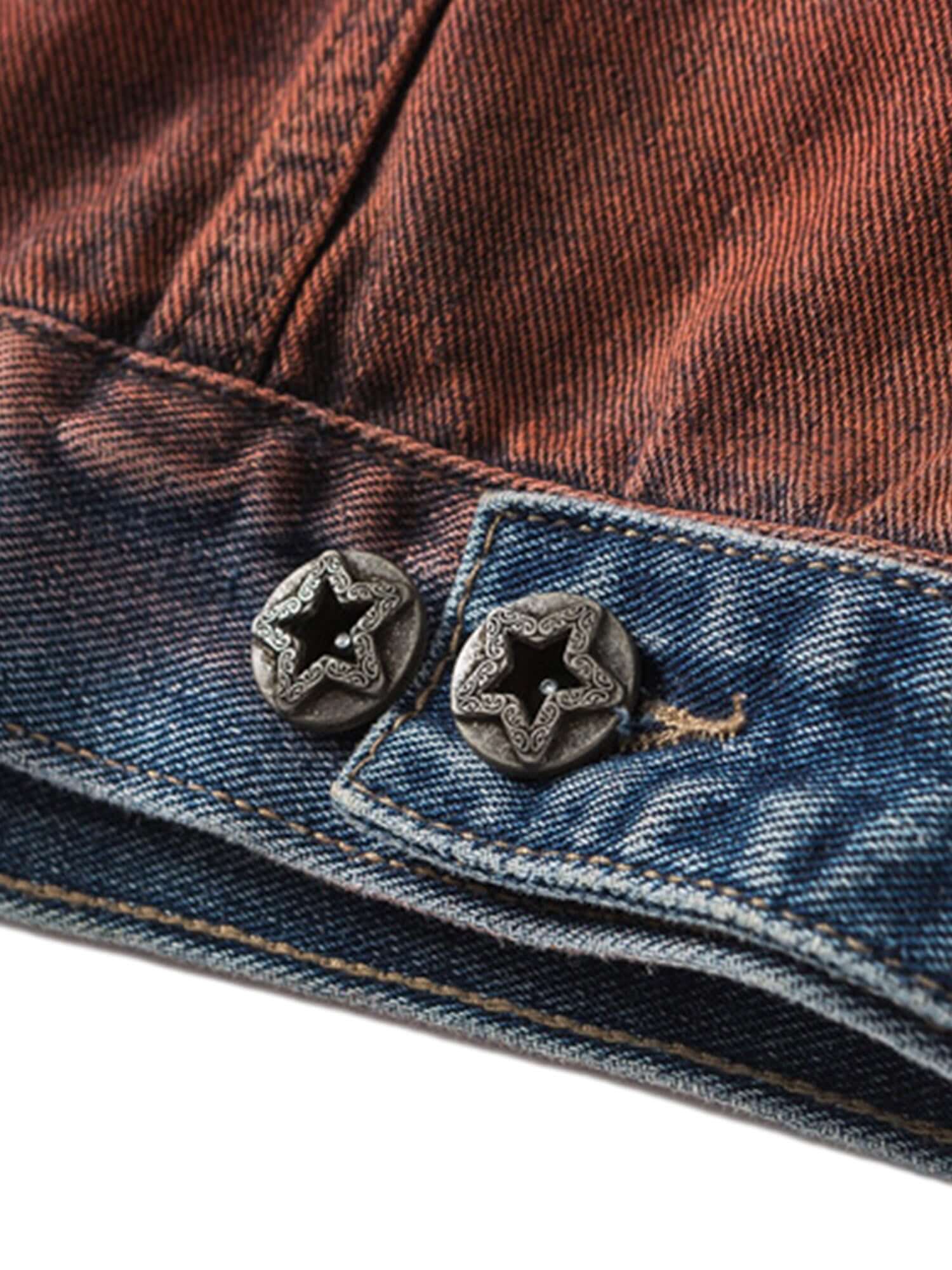 Add bold personality to your wardrobe with the High Street Distressed Spray-painted Denim Jacket — a perfect fusion of edgy design and cozy comfort. Crafted from durable denim with a soft faux fur lining, this jacket features a modern gradient spray-paint