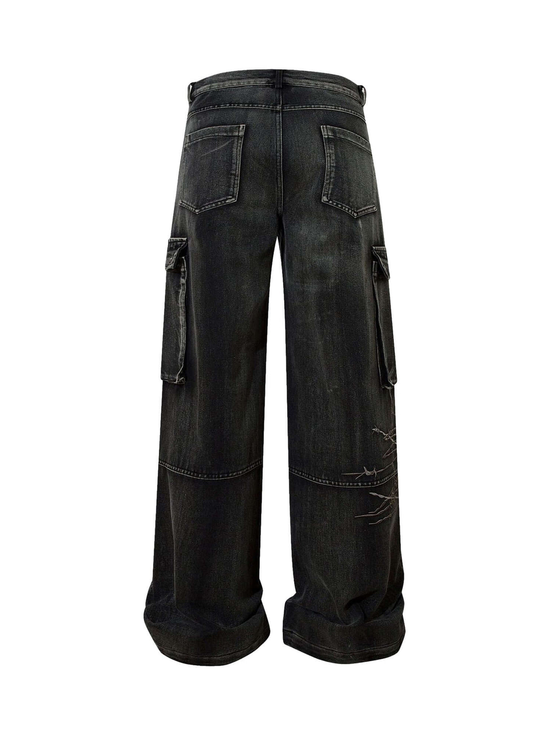 Upgrade your streetwear rotation with the High Street Embroidery Hip Hop Jeans. Crafted from a durable cotton blend, these jeans feature a utility-inspired design with multiple functional pockets, edgy zipper accents, and an adjustable waistband for a cus