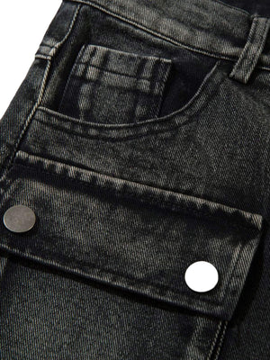 Upgrade your streetwear rotation with the High Street Embroidery Hip Hop Jeans. Crafted from a durable cotton blend, these jeans feature a utility-inspired design with multiple functional pockets, edgy zipper accents, and an adjustable waistband for a cus