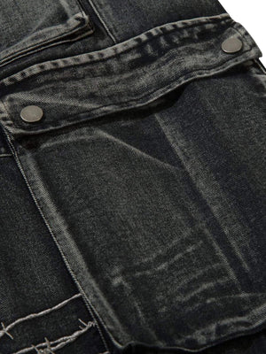 Upgrade your streetwear rotation with the High Street Embroidery Hip Hop Jeans. Crafted from a durable cotton blend, these jeans feature a utility-inspired design with multiple functional pockets, edgy zipper accents, and an adjustable waistband for a cus