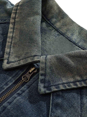 Elevate your casual streetwear with the High Street Hip-hop Distressed Washed Denim Jacket — a bold blend of vintage flair and modern edge. Made from durable denim, this jacket features a unique distressed finish, ribbed cuffs and hem for a snug fit, and